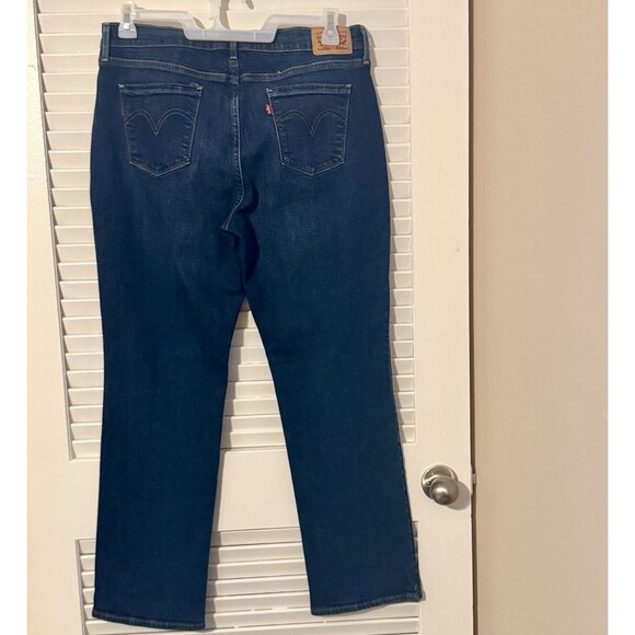 Levi’s 505 Straight Jeans Womens Mid Rise Blue Stone Wash Heavy Denim Size 12S - Picture 4 of 9
